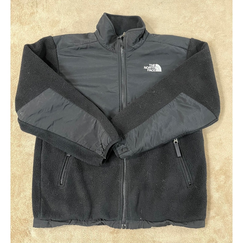 The North Face Denali Fleece Jacket Women's Large Black Full Zip Long Sleeve EUC